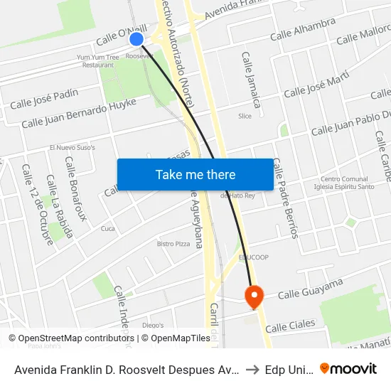 Avenida Franklin D. Roosvelt Despues Avenida Luis Muñoz Rivera to Edp University map