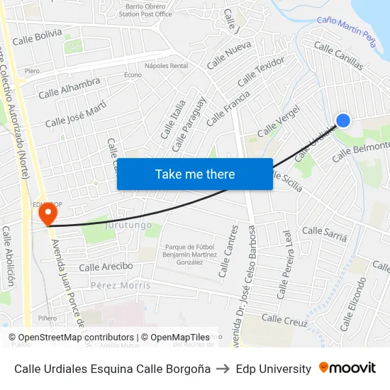 Calle Urdiales Esquina Calle Borgoña to Edp University map