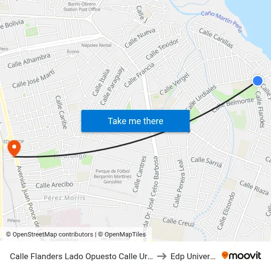 Calle Flanders Lado Opuesto Calle Urdiales to Edp University map
