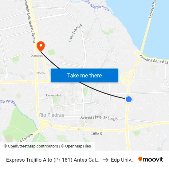 Expreso Trujillo Alto (Pr-181) Antes Calle Julio Andino to Edp University map