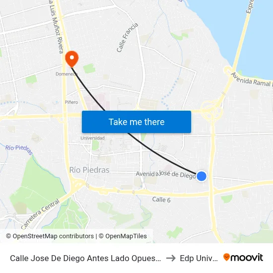 Calle Jose De Diego Antes Lado Opuesto Calle Alcazar to Edp University map