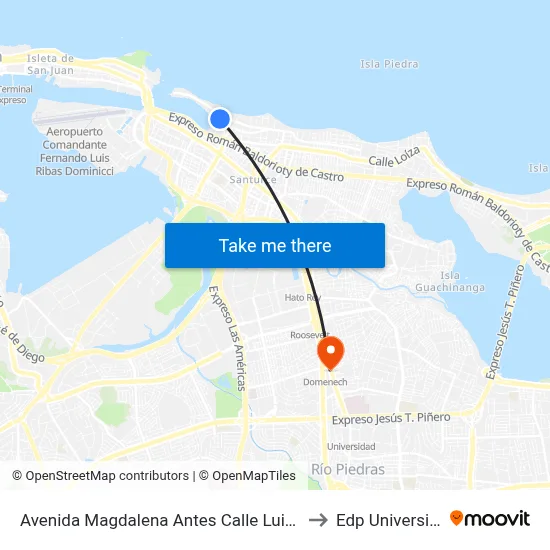Avenida Magdalena Antes Calle Luisa to Edp University map