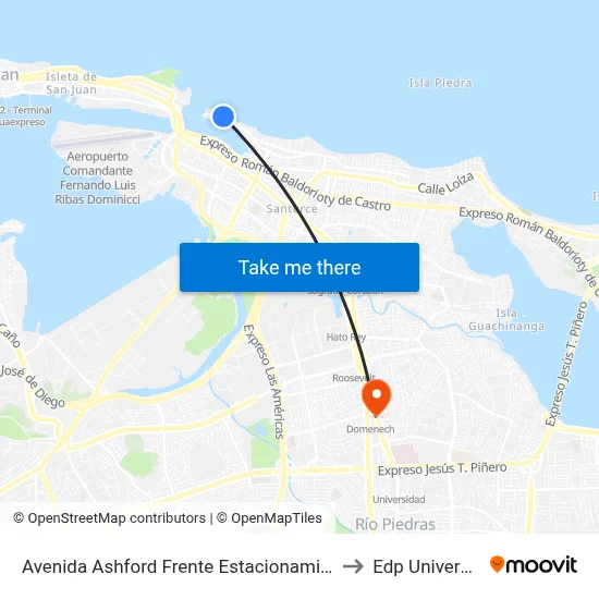 Avenida Ashford Frente Estacionamiento to Edp University map