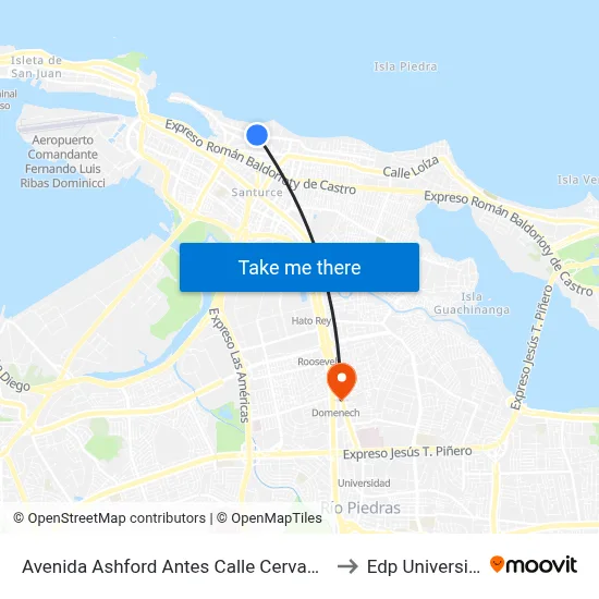 Avenida Ashford Antes Calle Cervante to Edp University map