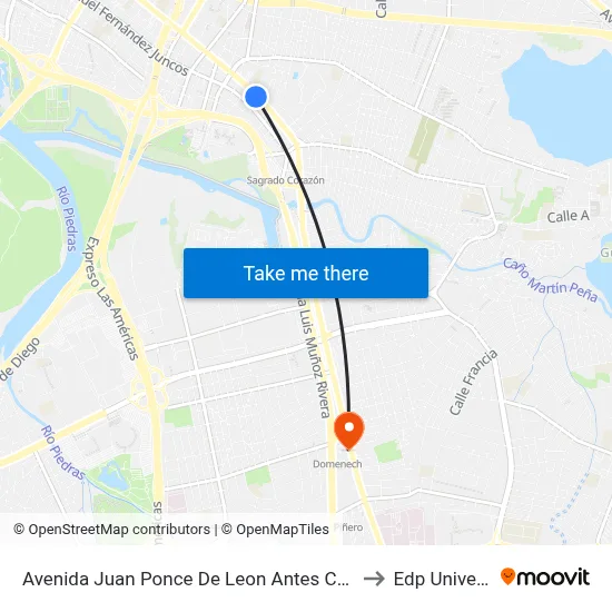 Avenida Juan Ponce De Leon  Antes Calle Mayor to Edp University map