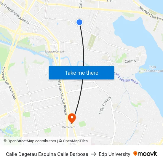 Calle Degetau Esquina Calle Barbosa to Edp University map