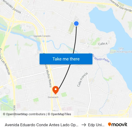 Avenida Eduardo Conde Antes Lado Opuesto Calle Martino to Edp University map