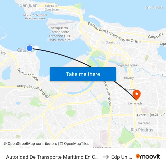 Autoridad De Transporte Maritimo En Cataño (Terminal Atm) to Edp University map