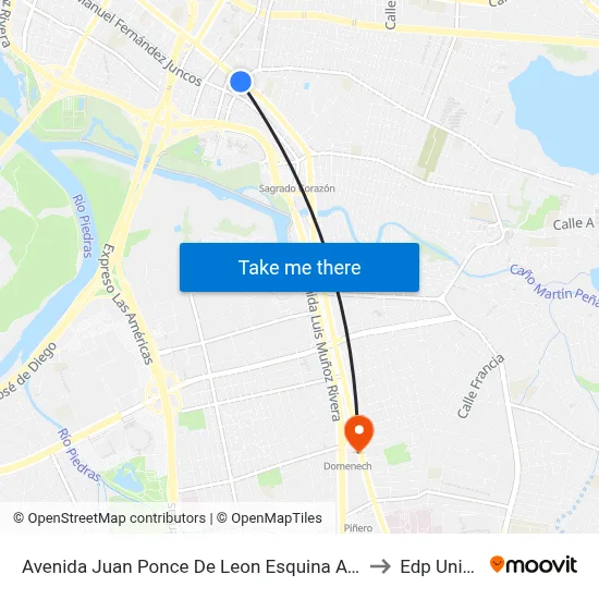 Avenida Juan Ponce De Leon Esquina Avenida Fidalgo Diaz to Edp University map