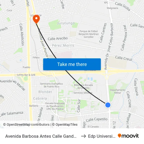 Avenida Barbosa Antes Calle Gandara to Edp University map