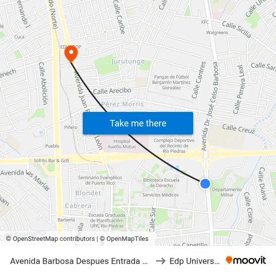 Avenida Barbosa Despues Entrada Upr to Edp University map