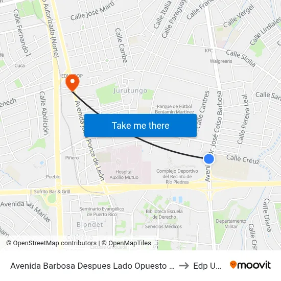 Avenida Barbosa Despues Lado Opuesto Calle Creuz (Esc. Miguel Such) to Edp University map