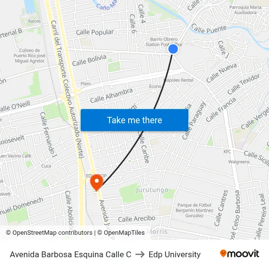 Avenida Barbosa Esquina Calle C to Edp University map