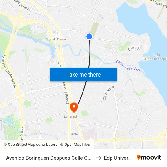 Avenida Borinquen Despues Calle Cortijo to Edp University map