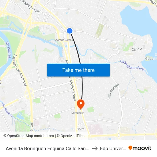 Avenida Borinquen Esquina Calle San Antonio to Edp University map