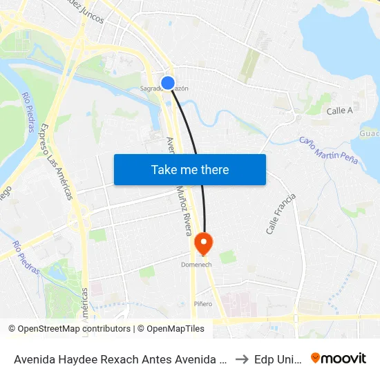Avenida Haydee Rexach Antes Avenida Juan Ponce De Leon to Edp University map