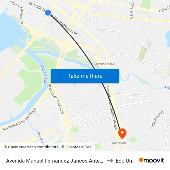Avenida Manuel Fernandez Juncos Antes Avenida Roberto H. Tood to Edp University map