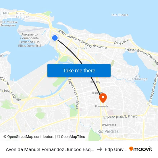 Avenida Manuel Fernandez Juncos Esquina Calle Estado to Edp University map