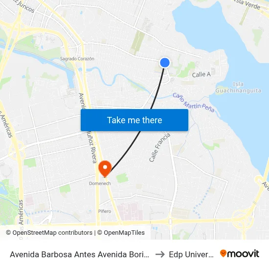 Avenida Barbosa Antes Avenida Borinquen to Edp University map