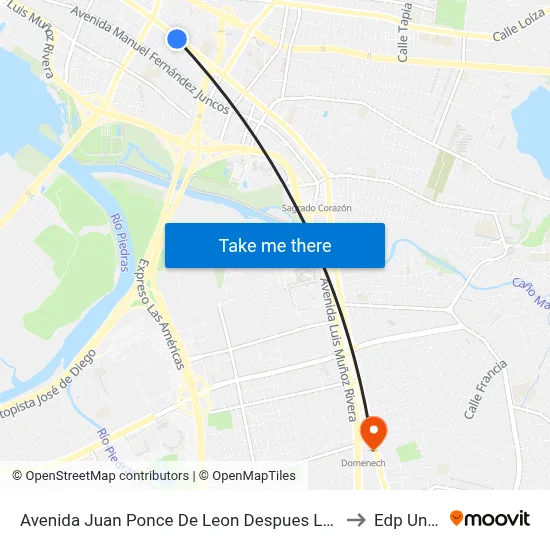 Avenida Juan Ponce De Leon Despues Lado Opuesto Calle Duffaut to Edp University map