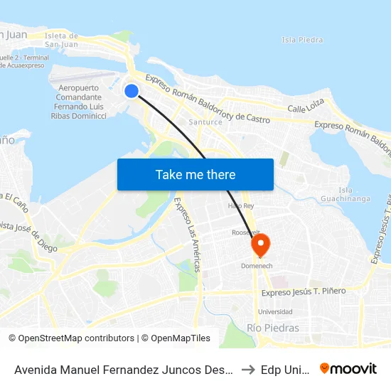 Avenida Manuel Fernandez Juncos Despues Calle Miramar to Edp University map