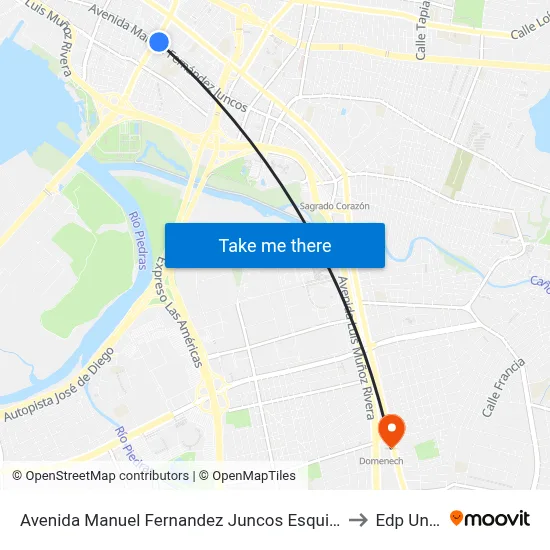 Avenida Manuel Fernandez Juncos Esquina Avenida Roberto H Tood to Edp University map