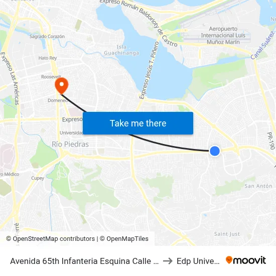 Avenida 65th Infanteria Esquina Calle Modesta to Edp University map