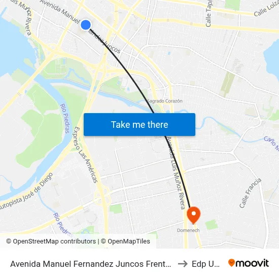 Avenida Manuel Fernandez Juncos Frente Departamento De Agricultura to Edp University map