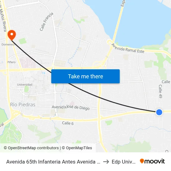 Avenida 65th Infanteria Antes Avenida Monte Carlos to Edp University map