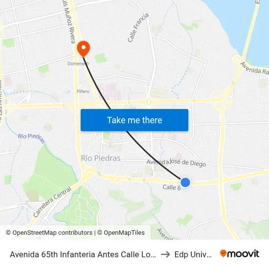 Avenida 65th Infanteria Antes Calle Lopéz Sicardo to Edp University map