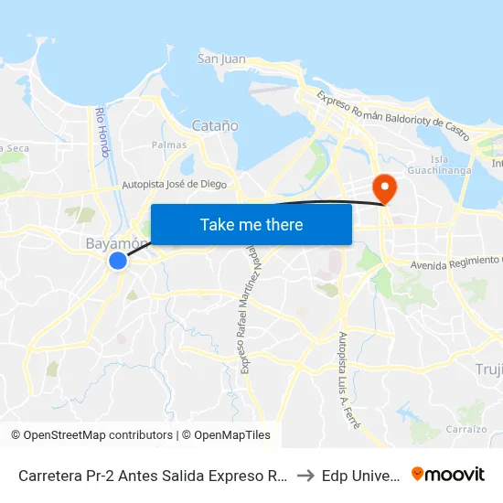 Carretera Pr-2 Antes Salida Expreso Rio Hondo to Edp University map