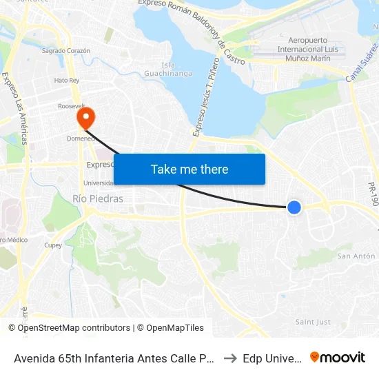 Avenida 65th Infanteria Antes Calle Pablo Saez to Edp University map