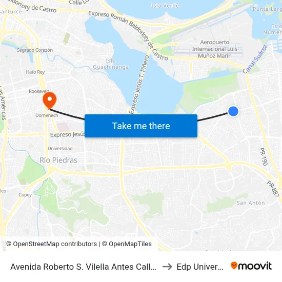 Avenida Roberto S. Vilella Antes Calle 258 to Edp University map