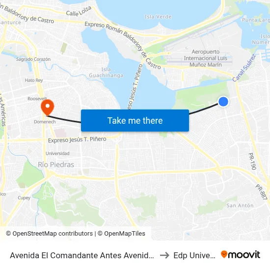 Avenida El Comandante Antes Avenida Iturregui to Edp University map