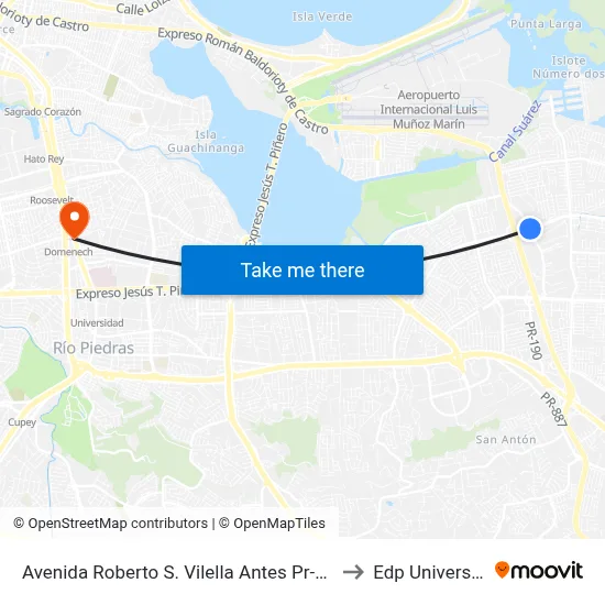 Avenida Roberto S. Vilella Antes Pr-190 to Edp University map