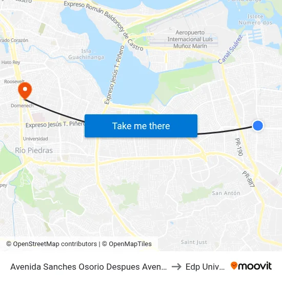 Avenida Sanches Osorio Despues Avenida Monserrate to Edp University map