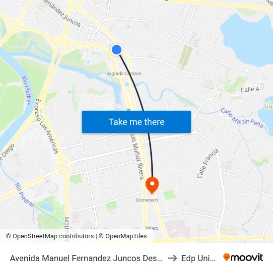 Avenida Manuel Fernandez Juncos Despues Calle Jordan to Edp University map