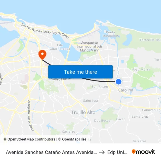 Avenida Sanches Cataño Antes Avenida Roberto Clemente to Edp University map