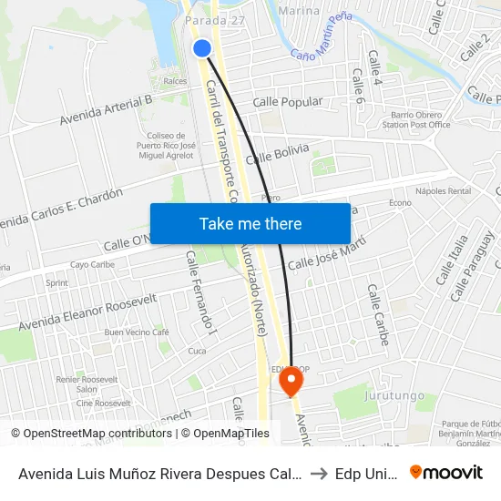 Avenida Luis Muñoz Rivera Despues Calle Nemecio Canales to Edp University map