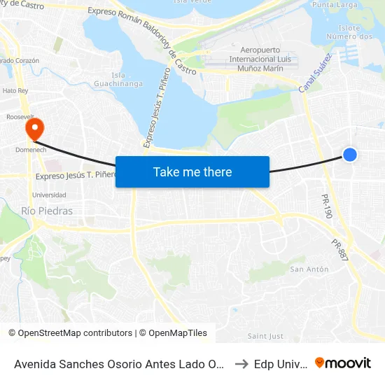 Avenida Sanches Osorio Antes Lado Opuesto Calle 128 to Edp University map