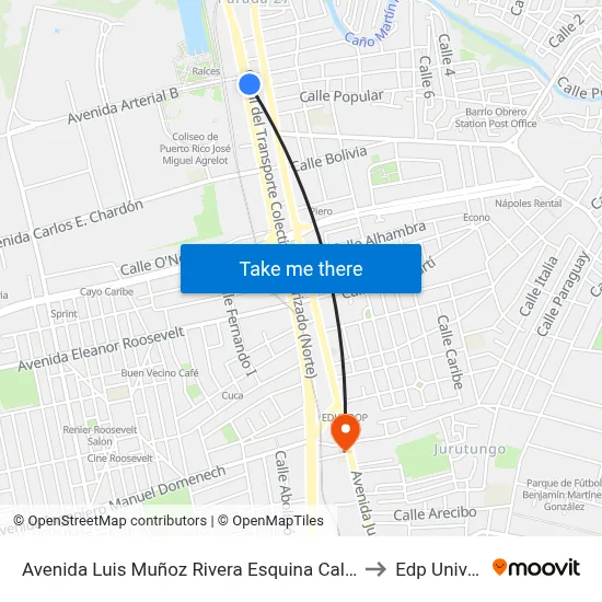 Avenida Luis Muñoz Rivera Esquina Calle San German to Edp University map