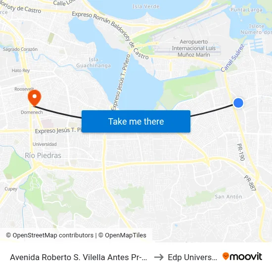 Avenida Roberto S. Vilella Antes Pr-190 to Edp University map