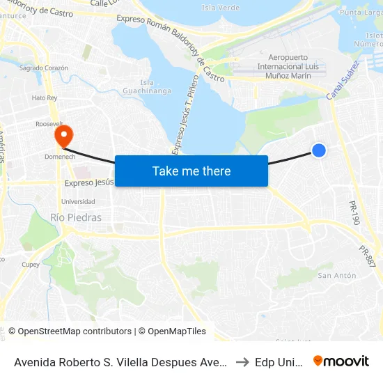 Avenida Roberto S. Vilella Despues Avenida El Comandate to Edp University map