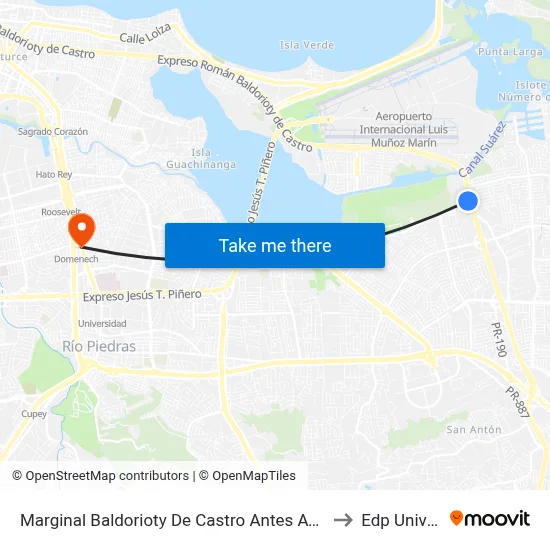 Marginal Baldorioty De Castro Antes Avenida Iturregui to Edp University map