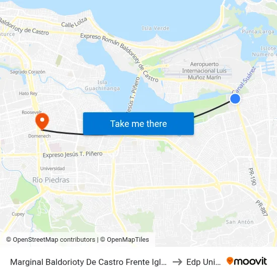 Marginal Baldorioty De Castro Frente Iglesia Fuente Agua Viva to Edp University map
