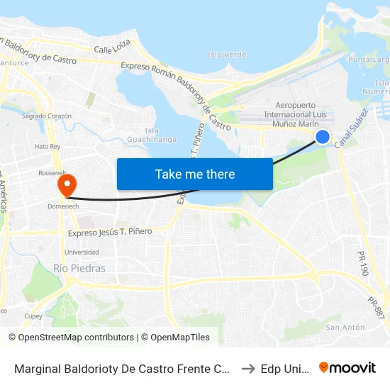 Marginal Baldorioty De Castro Frente Condominio Intersuite to Edp University map