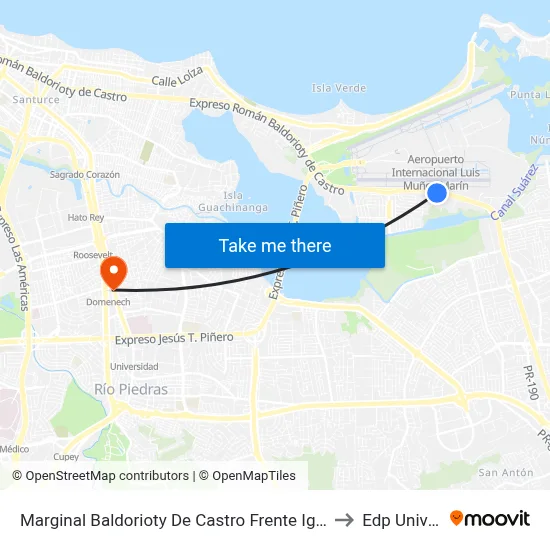 Marginal Baldorioty De Castro Frente Iglesia Metodista to Edp University map