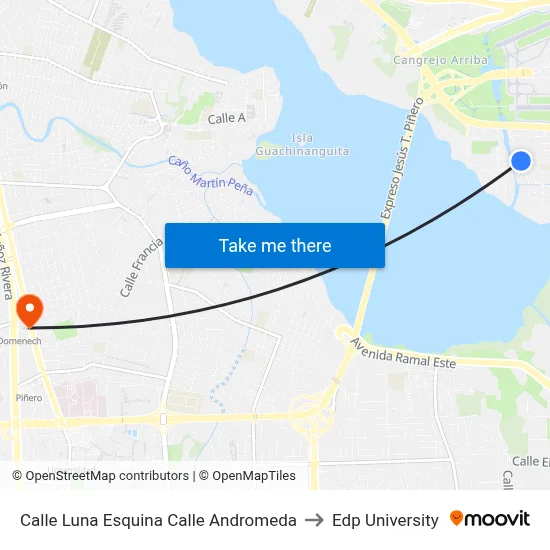 Calle Luna Esquina Calle Andromeda to Edp University map