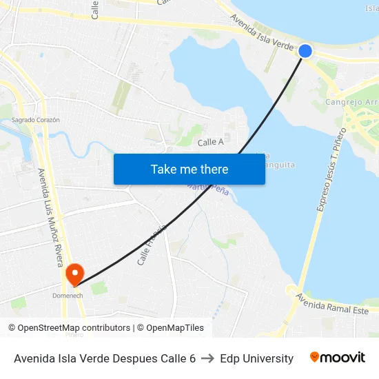 Avenida Isla Verde Despues Calle 6 to Edp University map