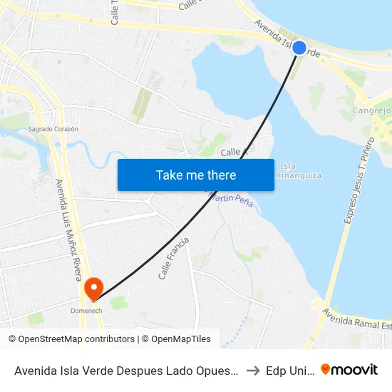 Avenida Isla Verde Despues Lado Opuesto Condado Beach Tower to Edp University map